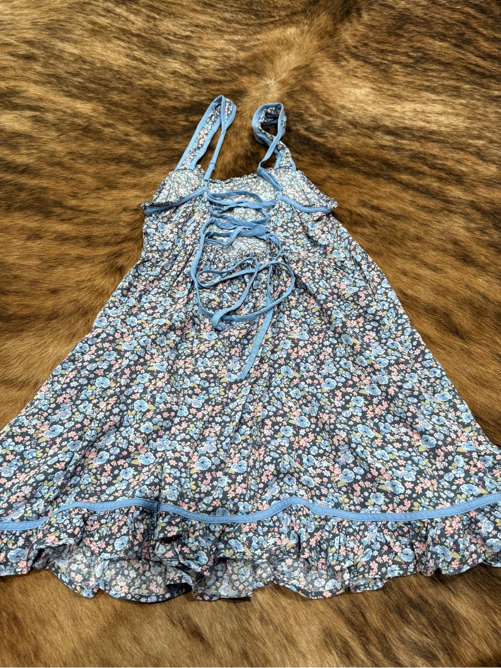 American Eagle Outfitters Blue Floral Midi Dress - Picture 3 of 3